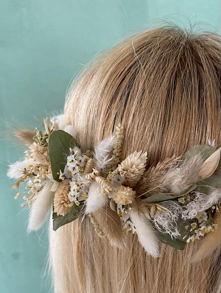 Trockenblumen Haarkranz Hochzeit