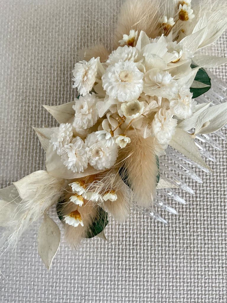Trockenblumen Haarkamm, Hochzeit